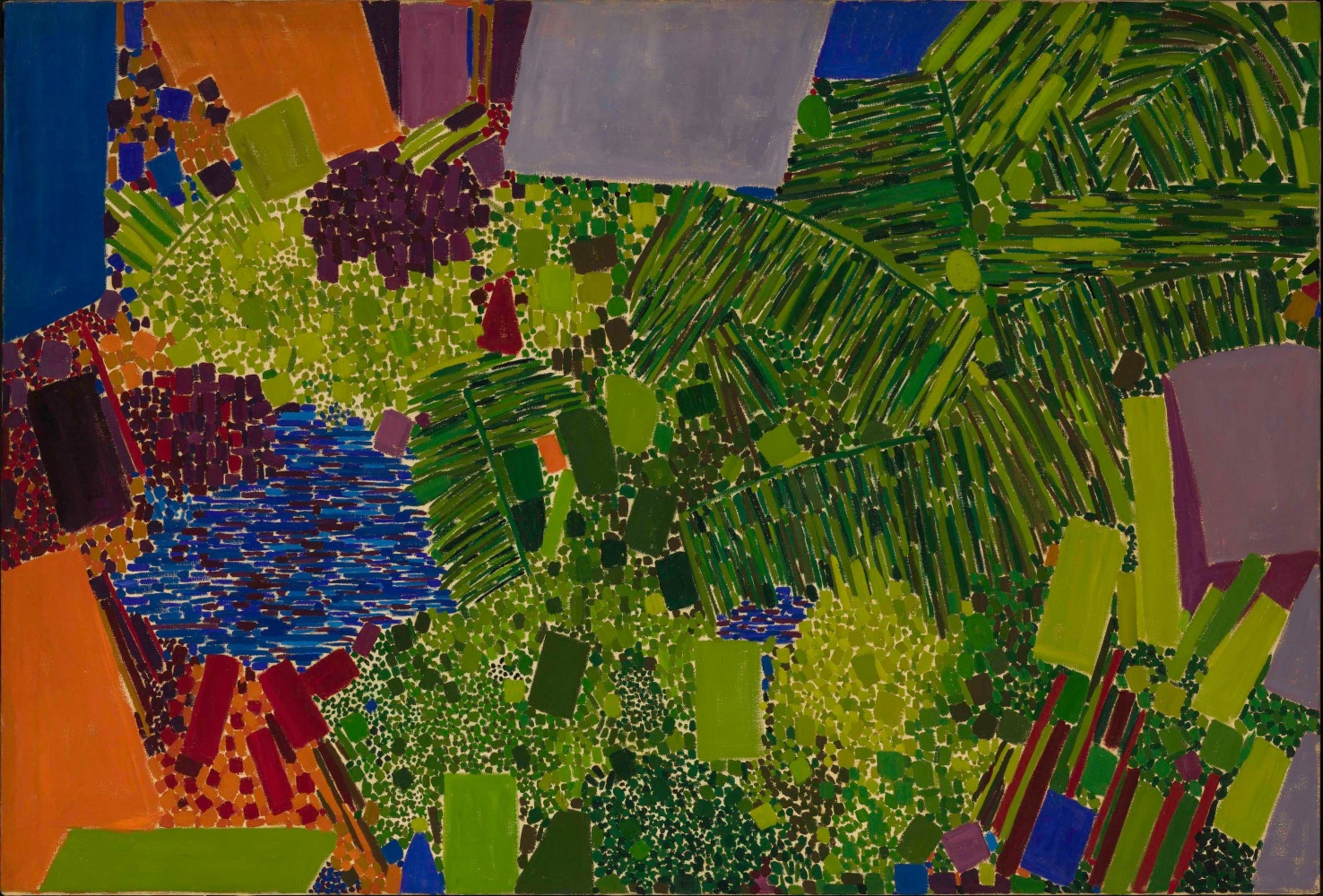 Lynne Drexler

Luxuriant Growth

1963

oil on canvas

39 &amp;frac12; x 58 &amp;frac12; inches (100.3 x 148.6 cm)