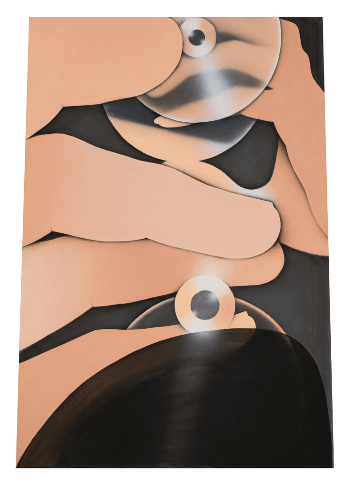 Slant, 2021
Mixed media on mesh
68 x 48/45 inches