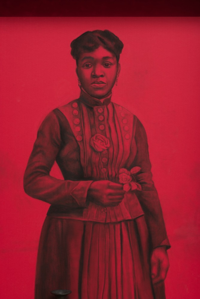 The Red I, 2021
Conte on paper with attached found object
45 3/4 x 34 x 5 7/8 inches