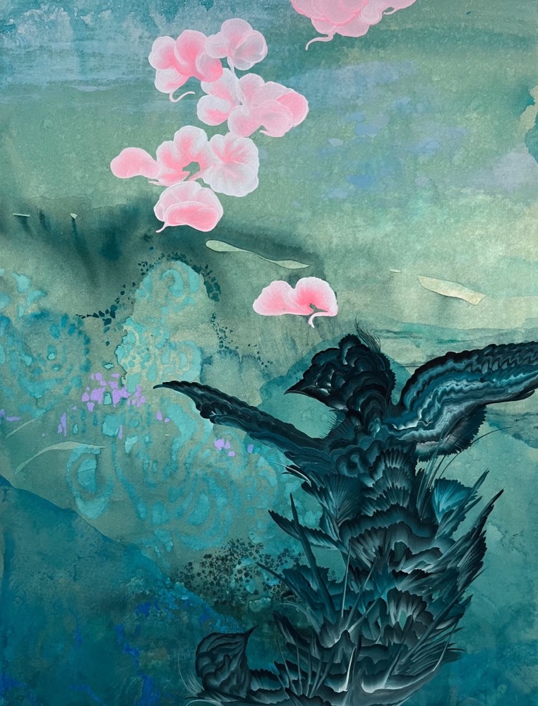 Darren Waterston, Fairytale no. 4 (Inner Life), 2023. Gouache on rag paper, 16 x 12 inches