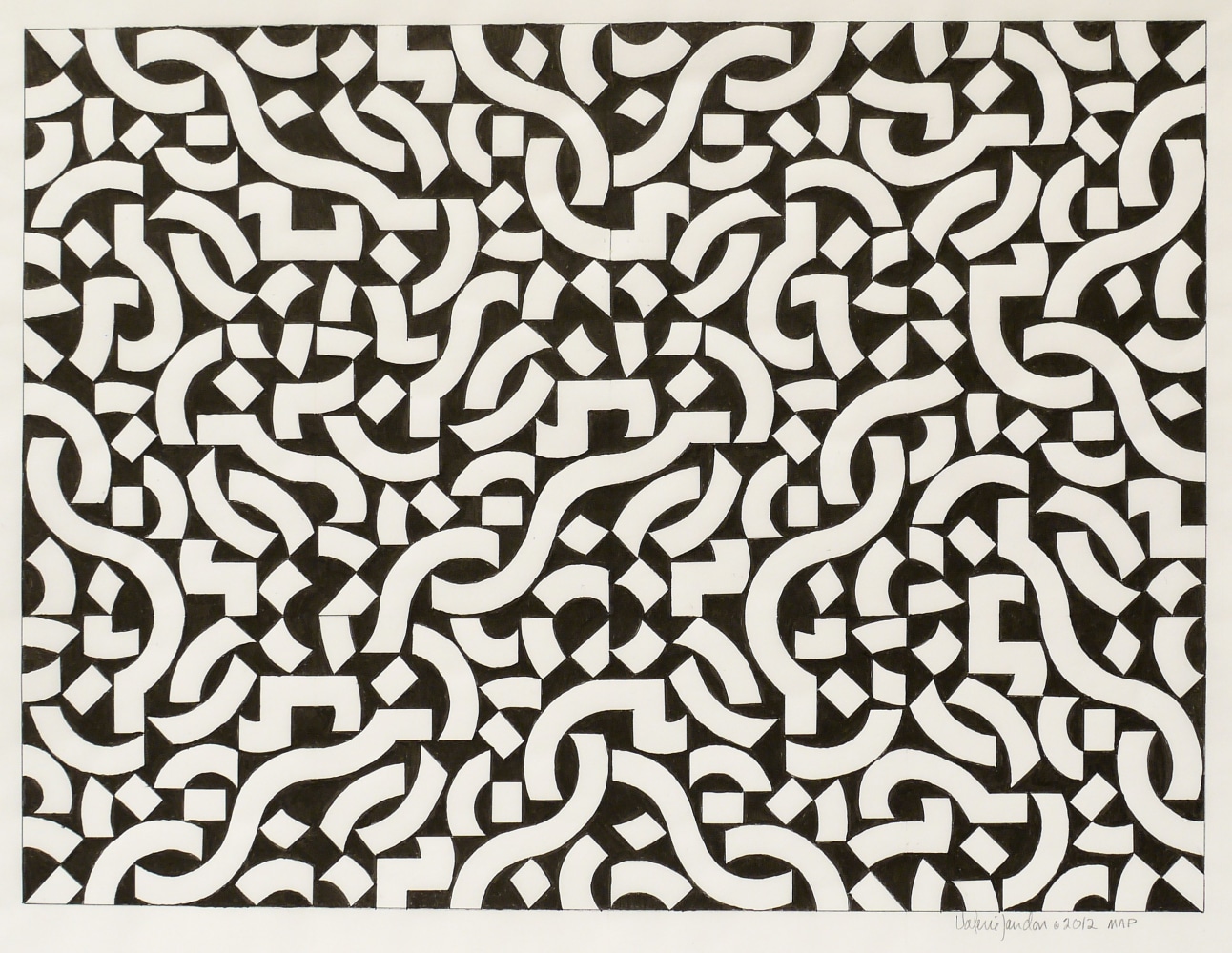 Valerie Jaudon, Map, 2012. Acrylic and watercolor on paper, 18 x 24 inches