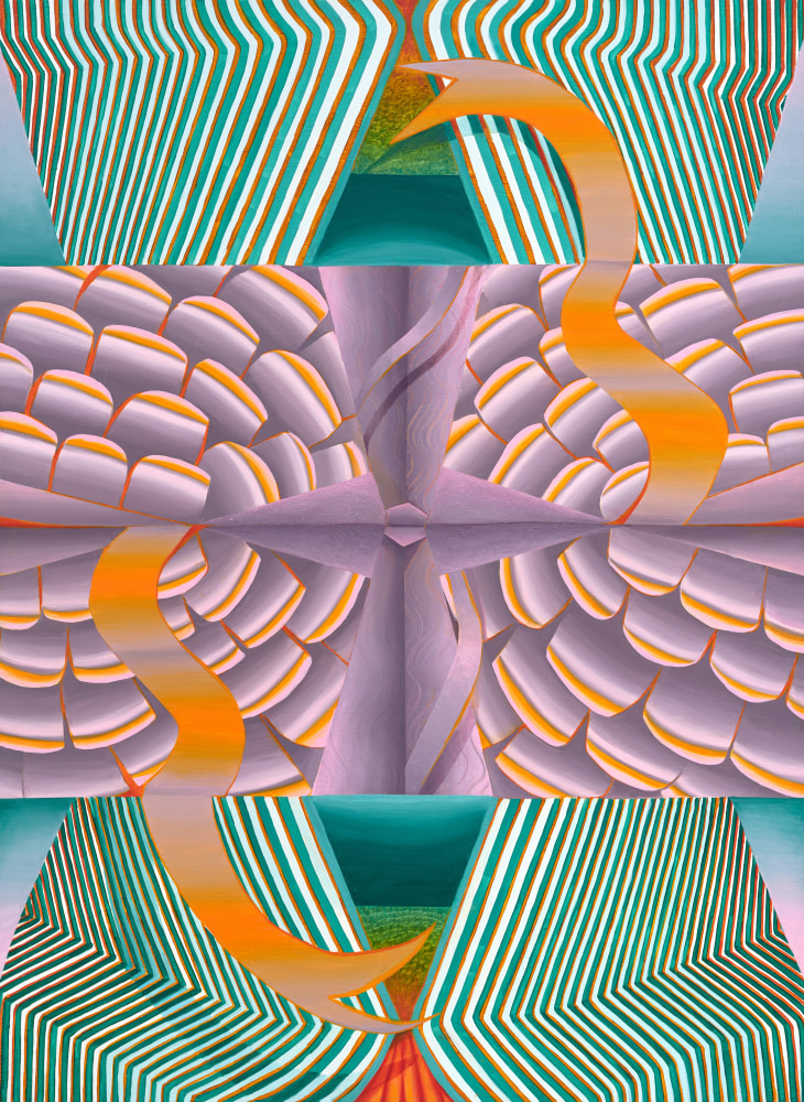 Theresa Daddezio, Snake Castle, 2022. Oil on linen, 52 x 38 inches