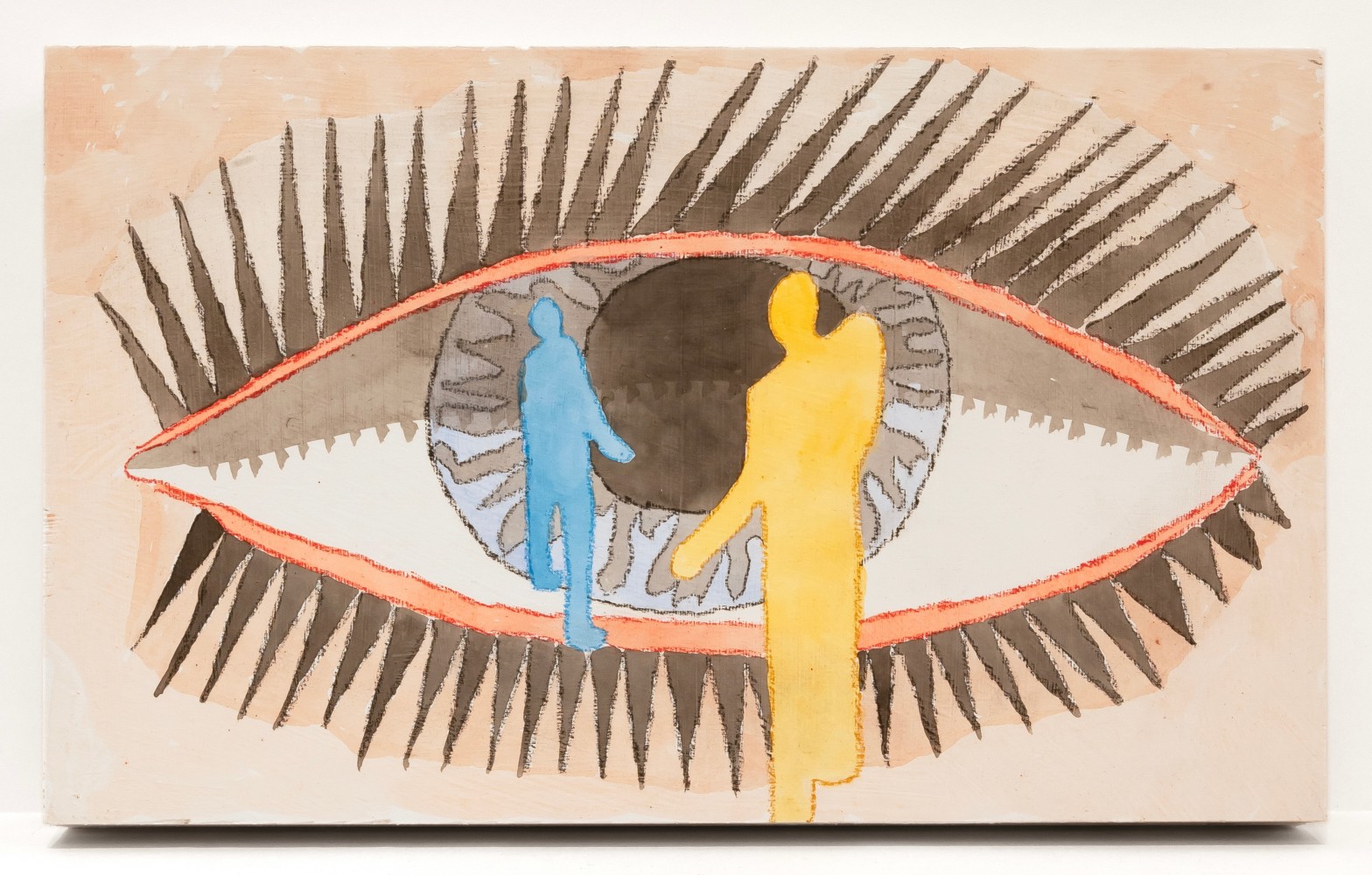 Scott Grodesky, Eye, 2022. Acrylic and color pencil on panel, 7 3/4 x 12 inches
