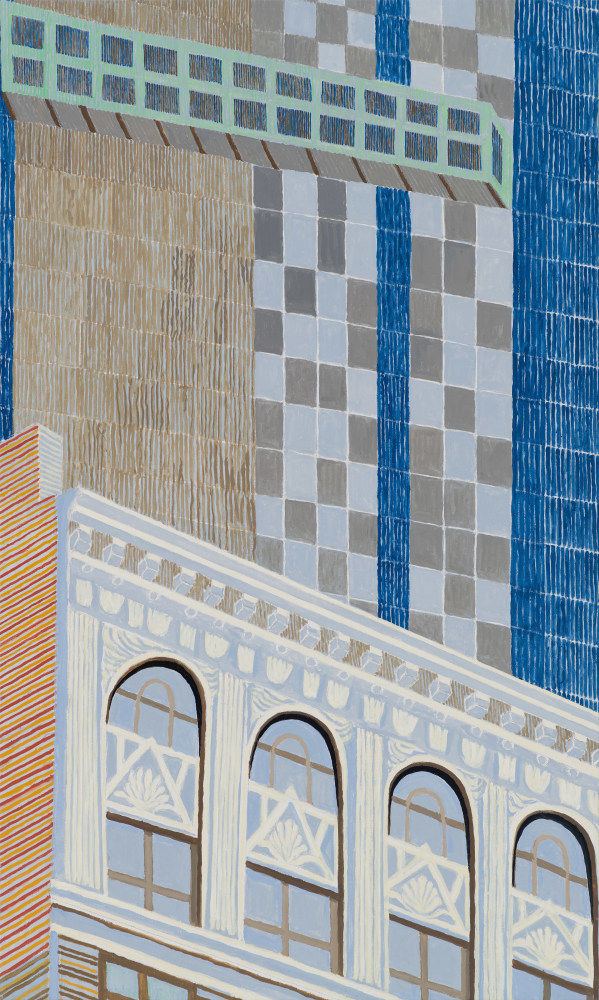 Double NYC Buildings, 2020. Oil on linen 42 x 25 inches
