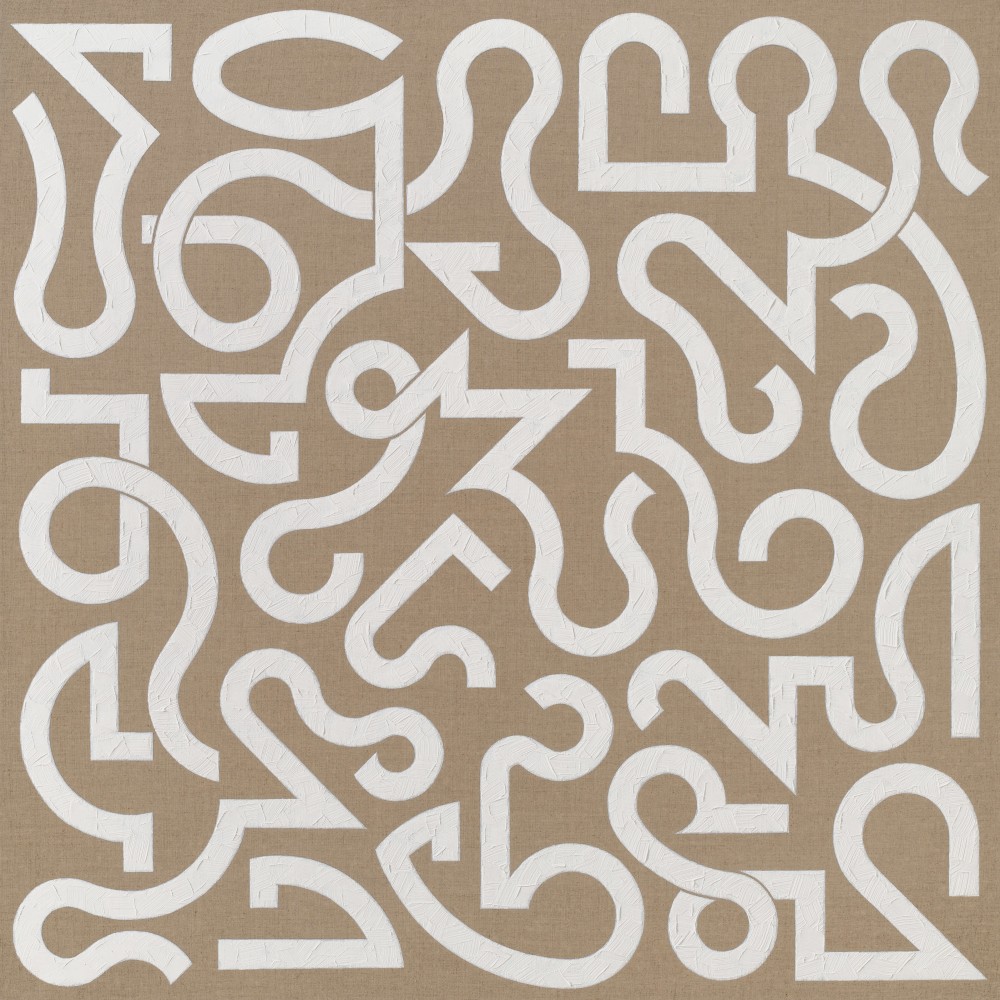 Valerie Jaudon, Scherzo, 2021. Oil on linen, 48 x 48 inches