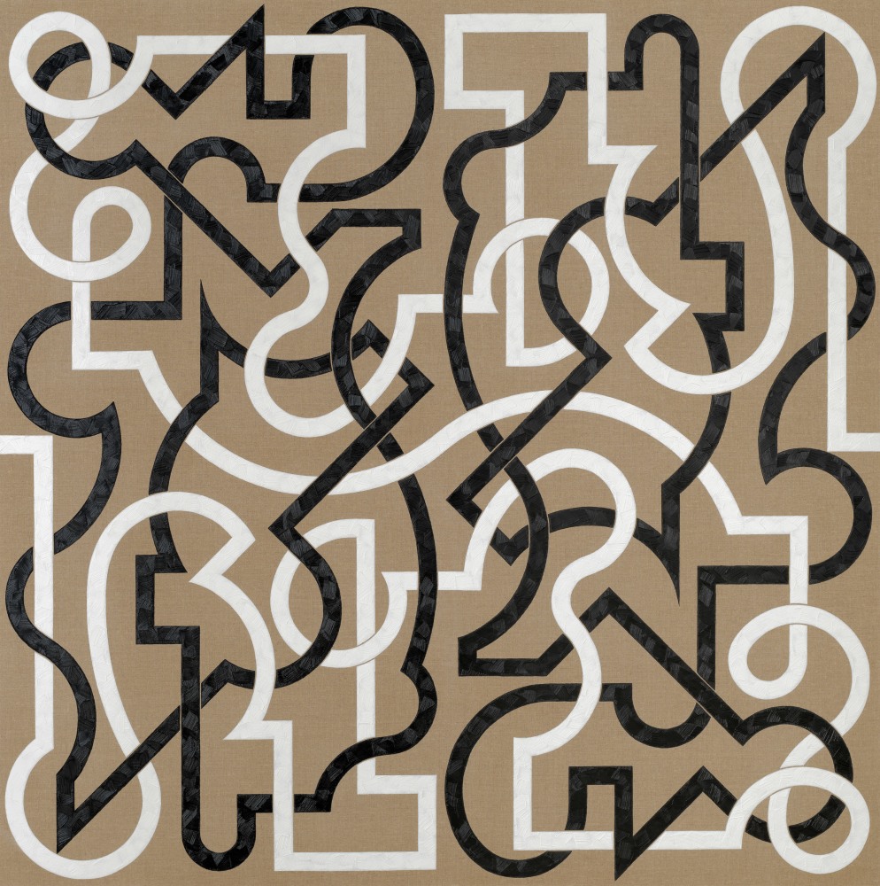 Valerie Jaudon, Fugue, 2023. Oil on linen, 72 x 72 inches