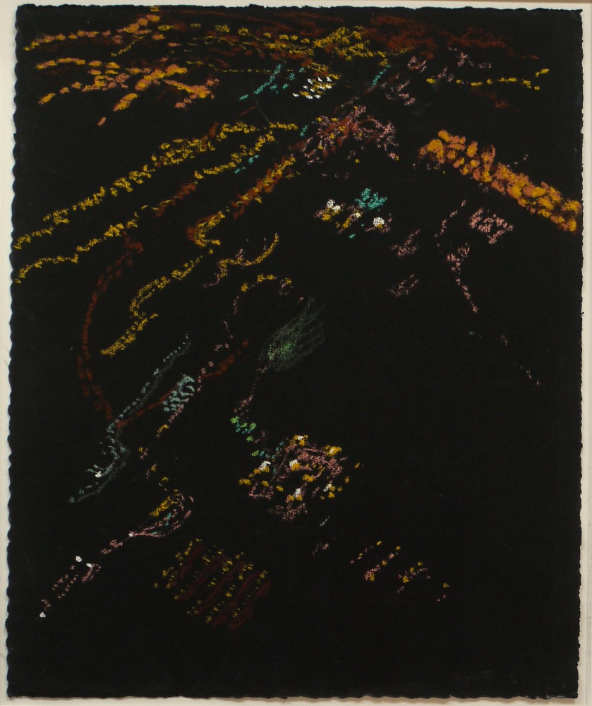 Yvonne Jacquette, Night Lights, Reclining Plane I, 2007. Pastel on paper, 17 x 14 inches