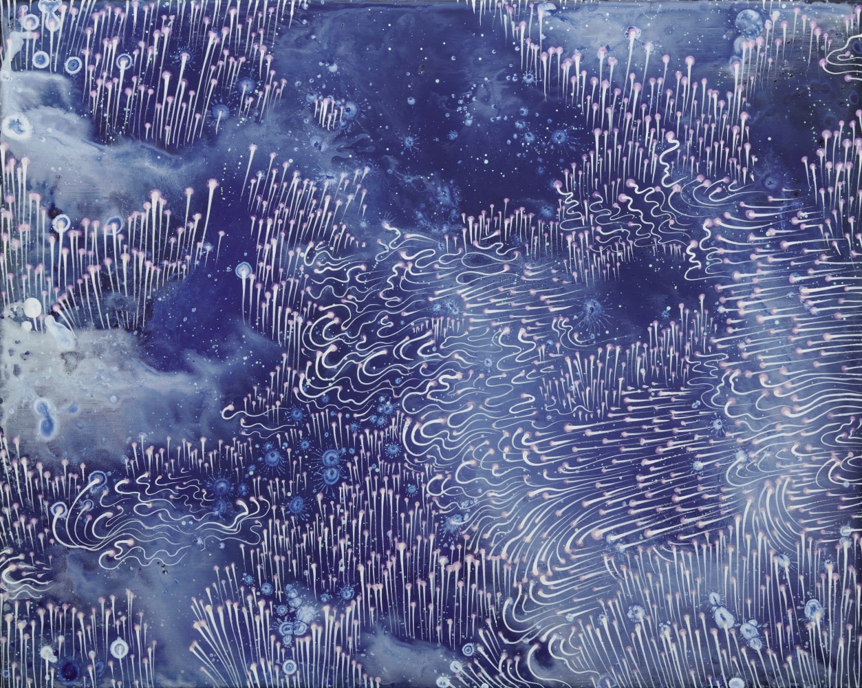 Blue Field (firefly), 2023. Acrylic on linen, 24 x 30 inches