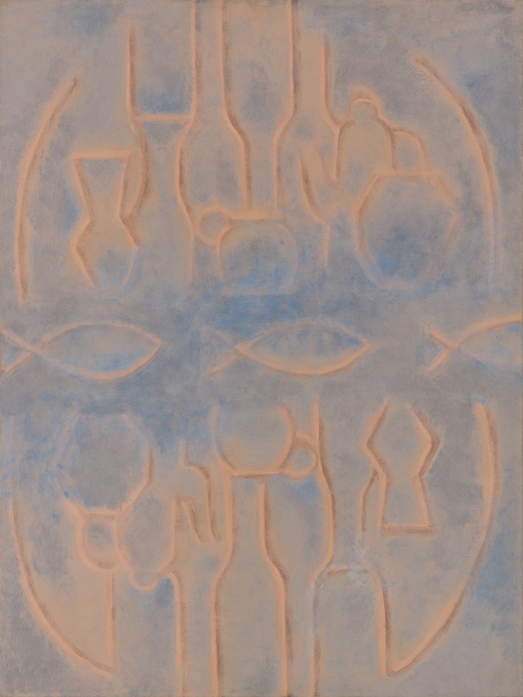 Theban Fish, 1978
Oil on linen
40 x 30 inches