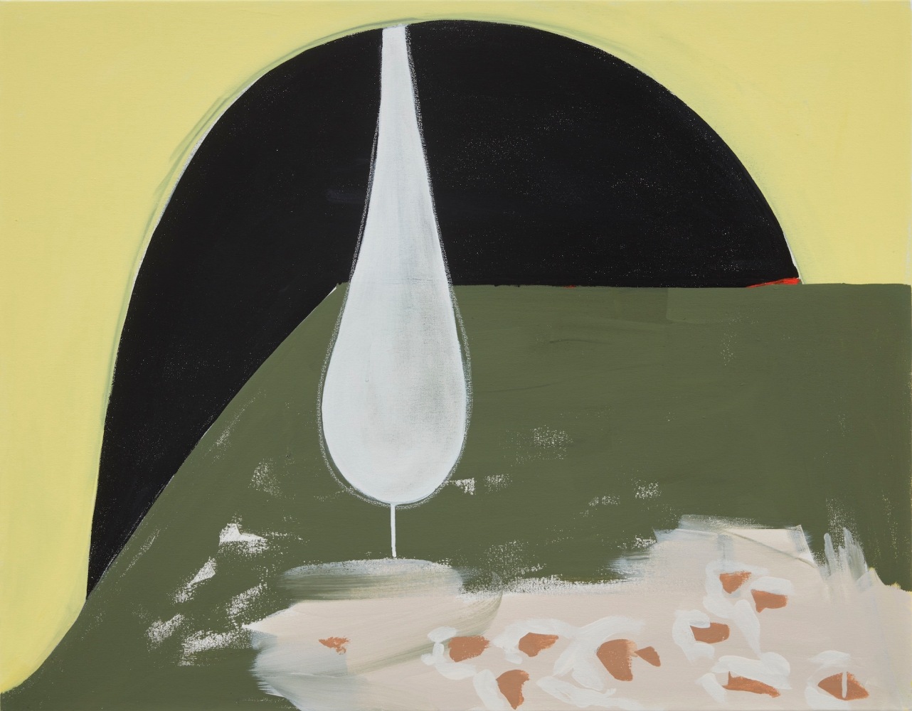 Karen Schifano, Life During Wartime, 2021. Flashe on canvas, 28 x 36 inches