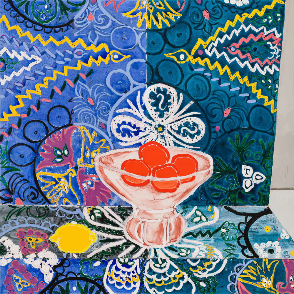 Birthday Party Steuben Vase and Oranges, 2021

Oil and acrylic on canvas

48 x 48 inches