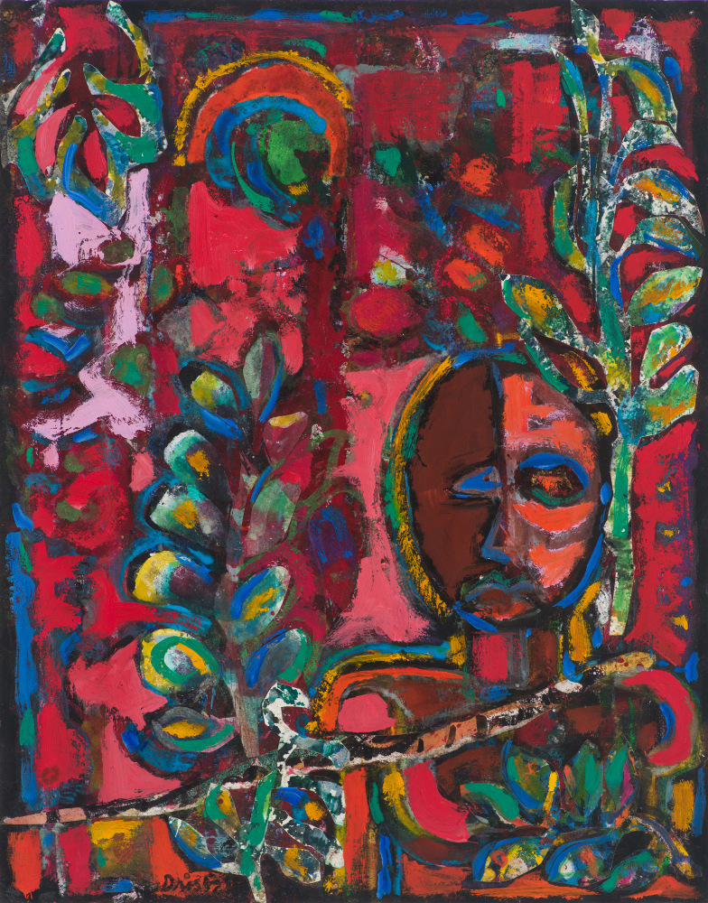 Faces in the Forest, 2004
Collage and acrylic on paper
14 x 11 inches