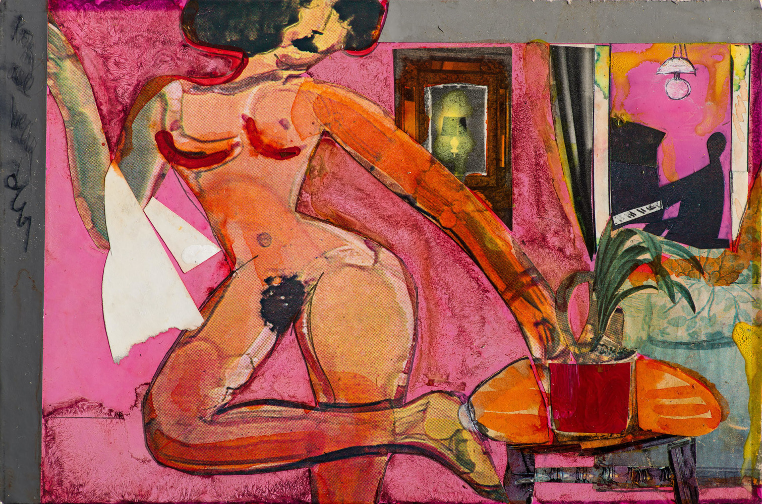 Romare Bearden, Storyville Queen for This Season, 1979. Collage and mixed media on board, 5 3/4 x 8 3/4 inches