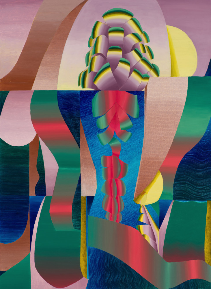 Theresa Daddezio, Peacocking, 2022. Oil on linen, 52 x 38 inches