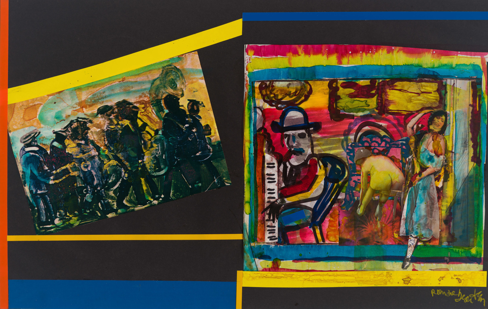 New Orleans, 1981 Collage on paper, 14 x 22 inches