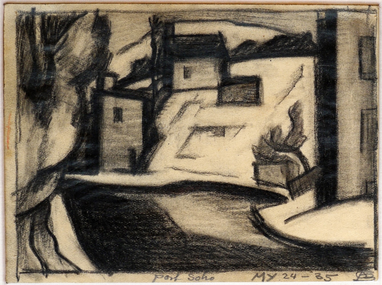 Oscar Bluemner, Port Soho, 1935. Graphite on paper, 4 1/4 x 5 5/16 inches