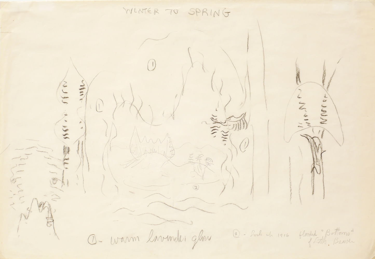 Winter to Spring, n.d.

Pencil and charcoal on paper

13 1/2 x 19 1/2 inches