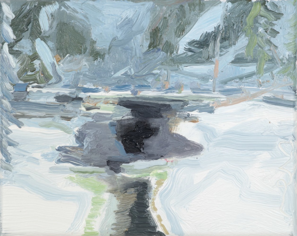 Eric Aho, Little Frozen River I, 2021. Oil on linen, 8 x 10 inches