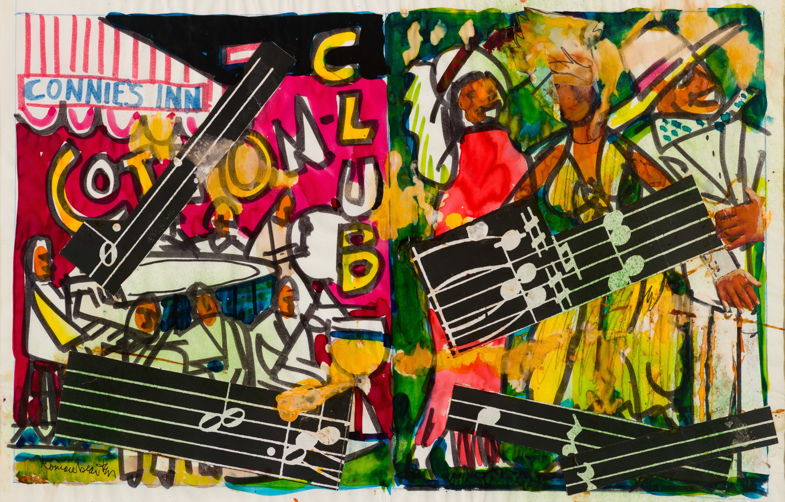 Cotton Club, Connie’s Inn, 1981 Collage on paper, 14 x 22 inches