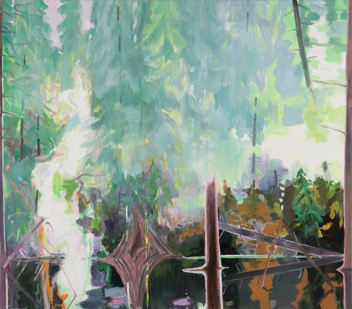 Eric Aho, Rising Mist at Water's Edge, 2022. Oil on linen, 60 x 68 inches