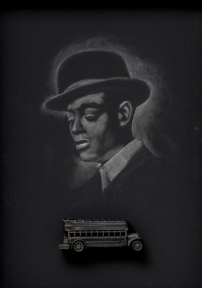 The Winterreise Series, 2021
Cont&amp;eacute; on paper with attached found objects
From the series of 27
45 3/4 x 34 inches each (variable)