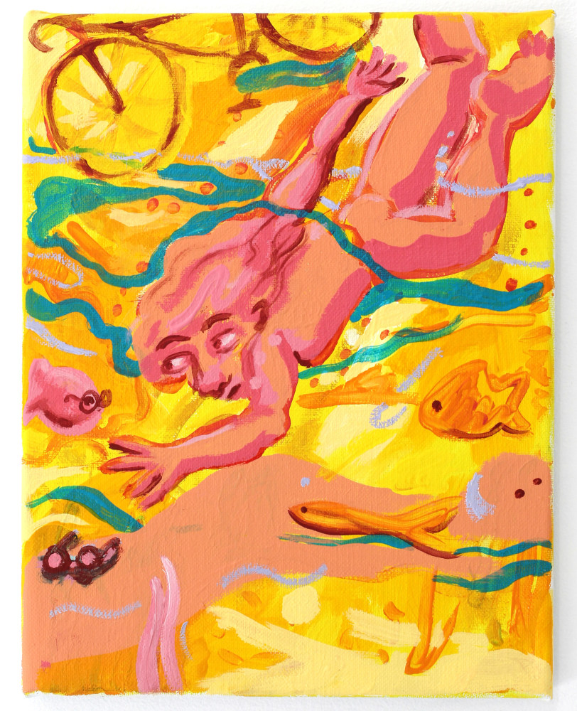 Keisha Prioleau-Martin, Looking for Glasses at Sea, 2022. Acrylic on linen, 14 x 11 x 1 1/2 inches