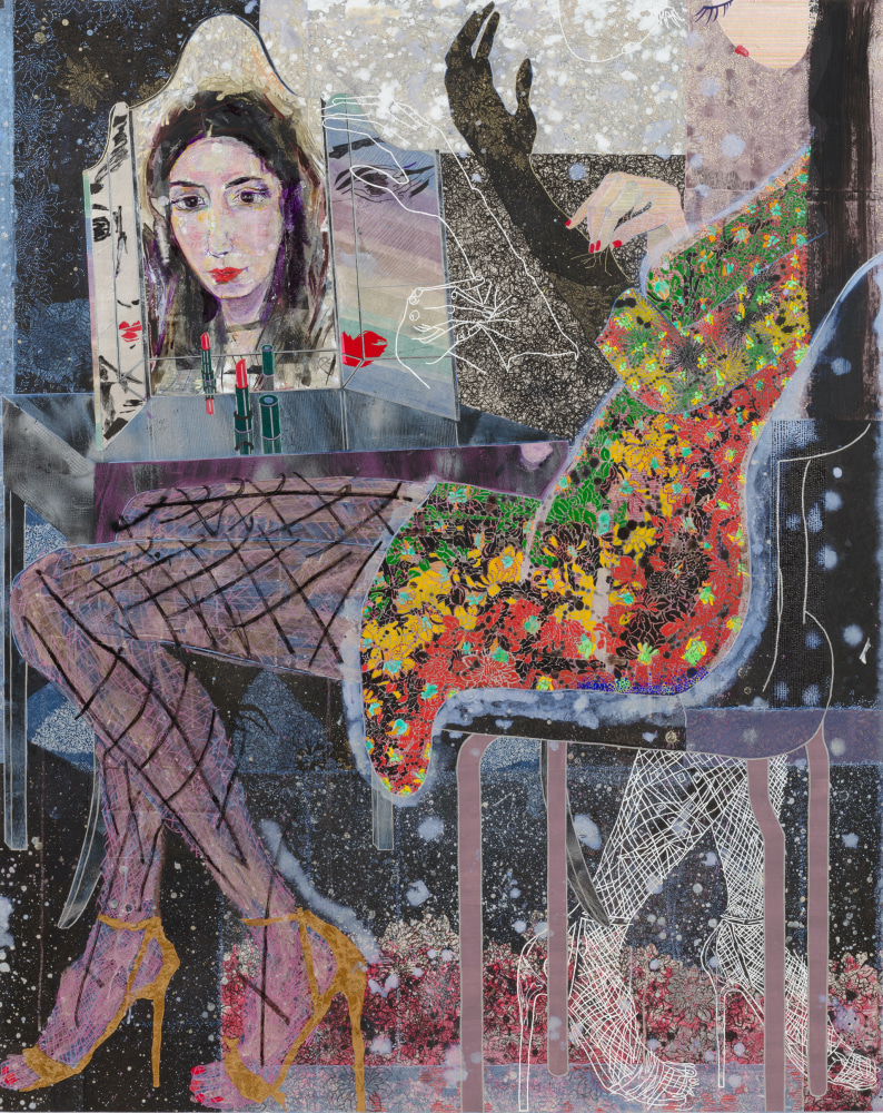 finally Bridget, 2021
Acrylic and mixed media on mulberry paper on wood
60 x 48 inches
