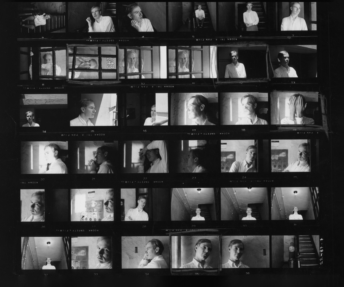 Andy Warhol Contact Sheet (B), c. 1958, Gelatin silver print 19 1/4 x 21 1/2 inches (image); 20 x 24 inches (paper size)