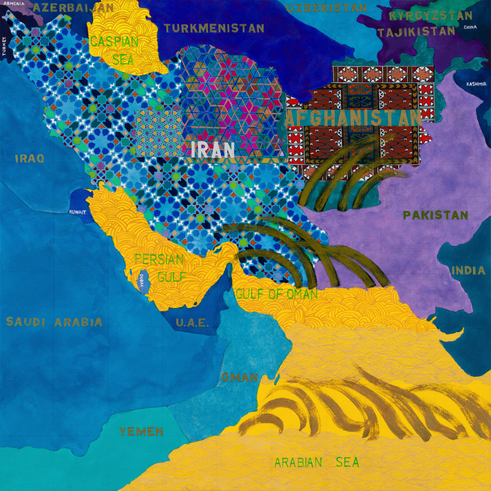 Joyce Kozloff Iran Afghanistan, 2022-23 Acrylic on canvas 60 x 60 inches