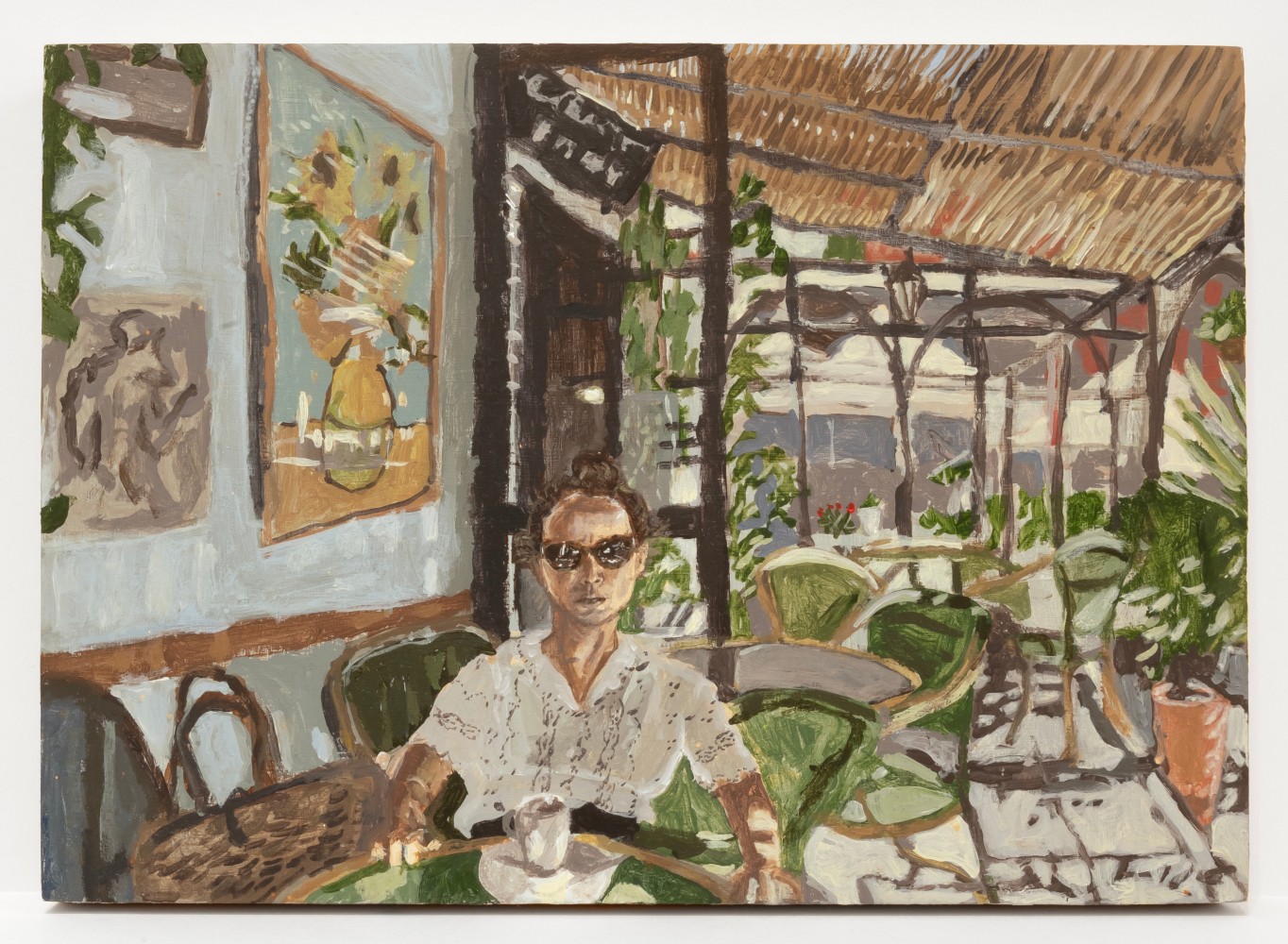 Polina Barskaya, Coffee in Naples, 2017. Acrylic on panel, 9 x 12 inches