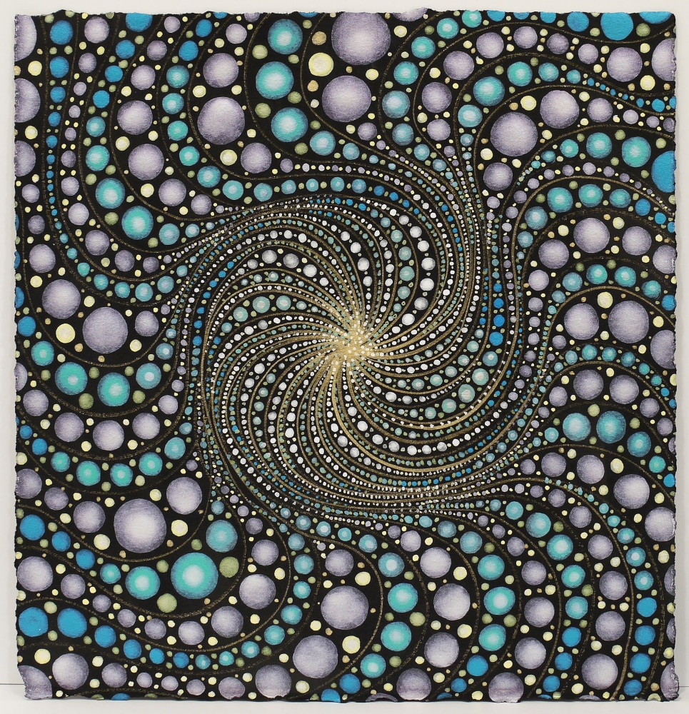 Barbara Takenaga, Untitled (VT1), 2017. Acrylic on paper, 10 1/2 x 10 inches