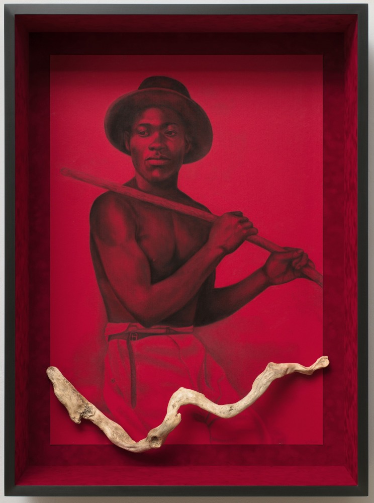 The Red XIII, 2021
Conté on paper with attached found object
45 3/4 x 34 x 9 3/8 inches
 