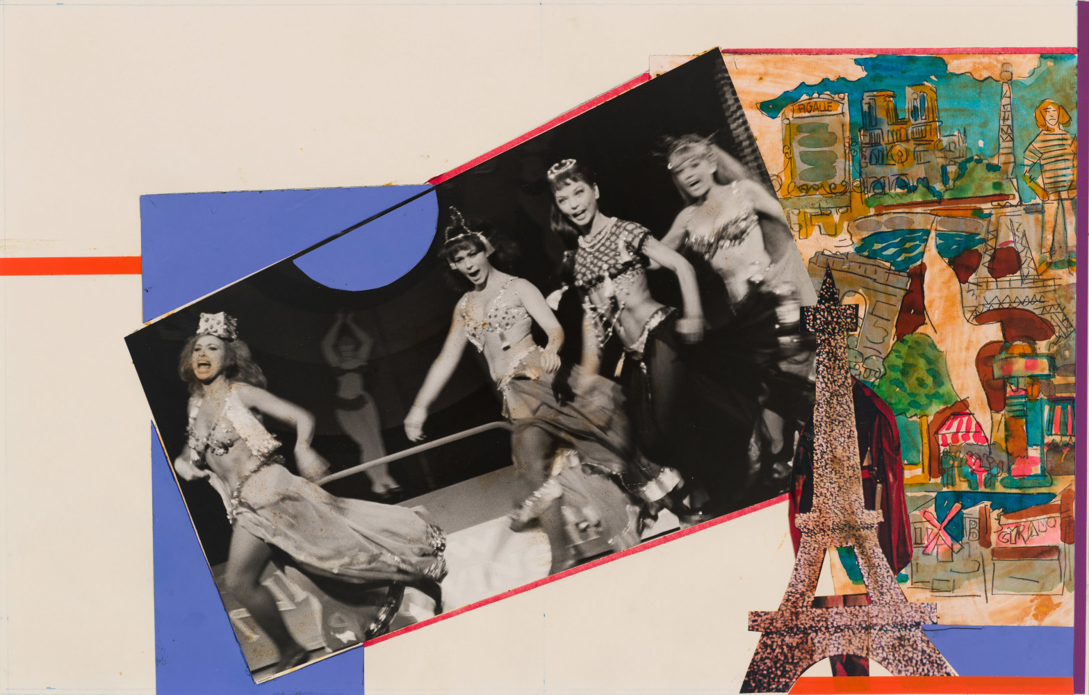 Casino de Paris, 1981 Collage on paper, 14 ½ x 22 ¼ inches