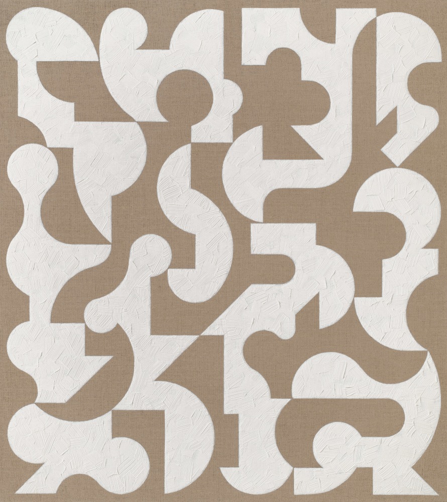 Valerie Jaudon, Rubato, 2022. Oil on linen 43 x 37 1/2 inches