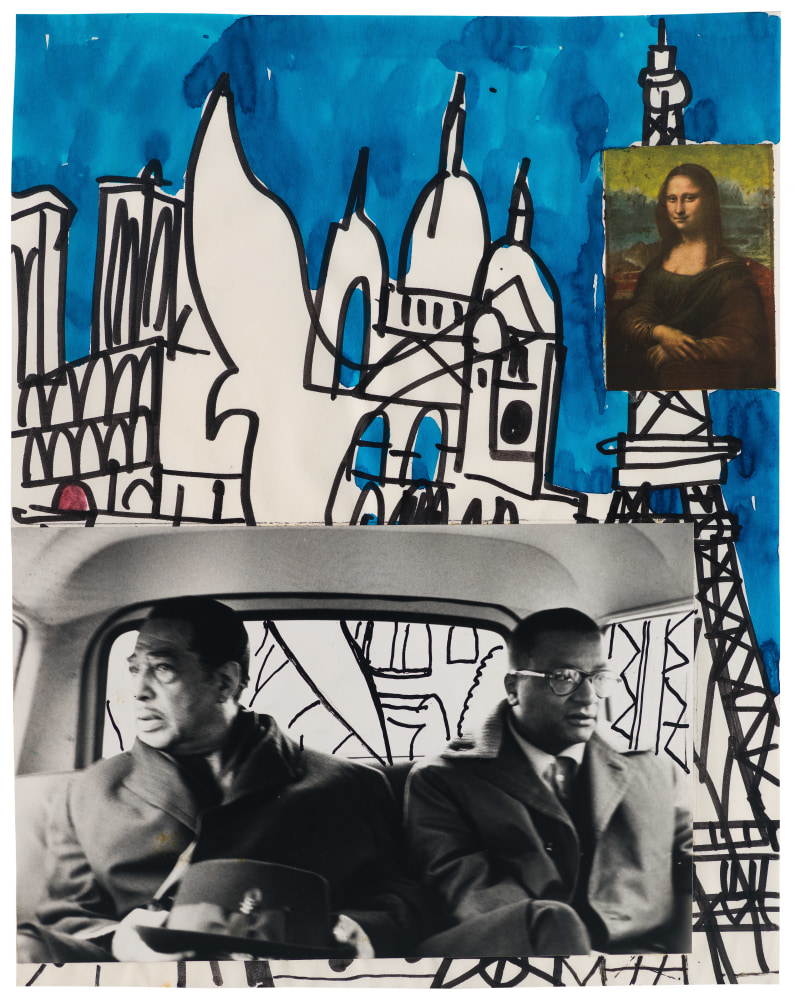 Ellington, Billy Strayhorn (Sacre-Couer), 1981 Collage on paper, 14 x 11 inches