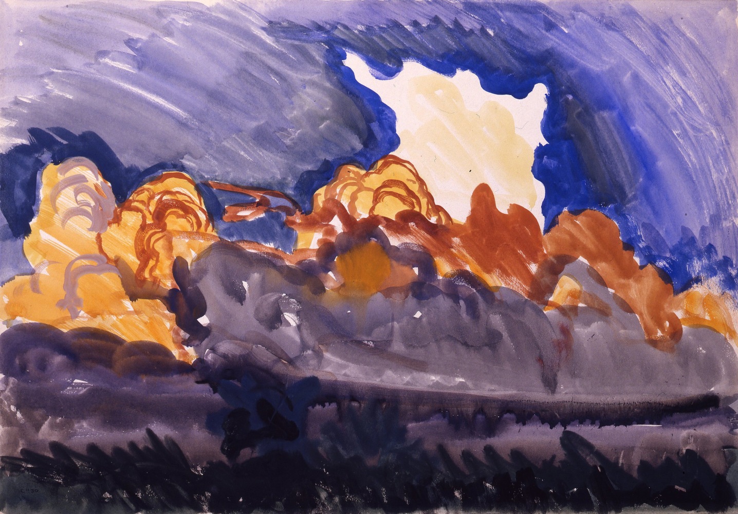 Forest Fire, June 7, 1917

Watercolor and gouache on paper

14 x 20 inches