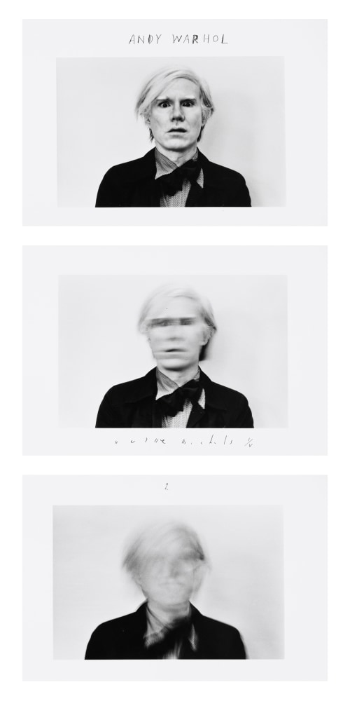 Andy Warhol, c. 1973 Three gelatin silver prints 3 3/8 x 5 1/8 inches (each image); 5 x 8 inches (each paper) Edition AP I/V