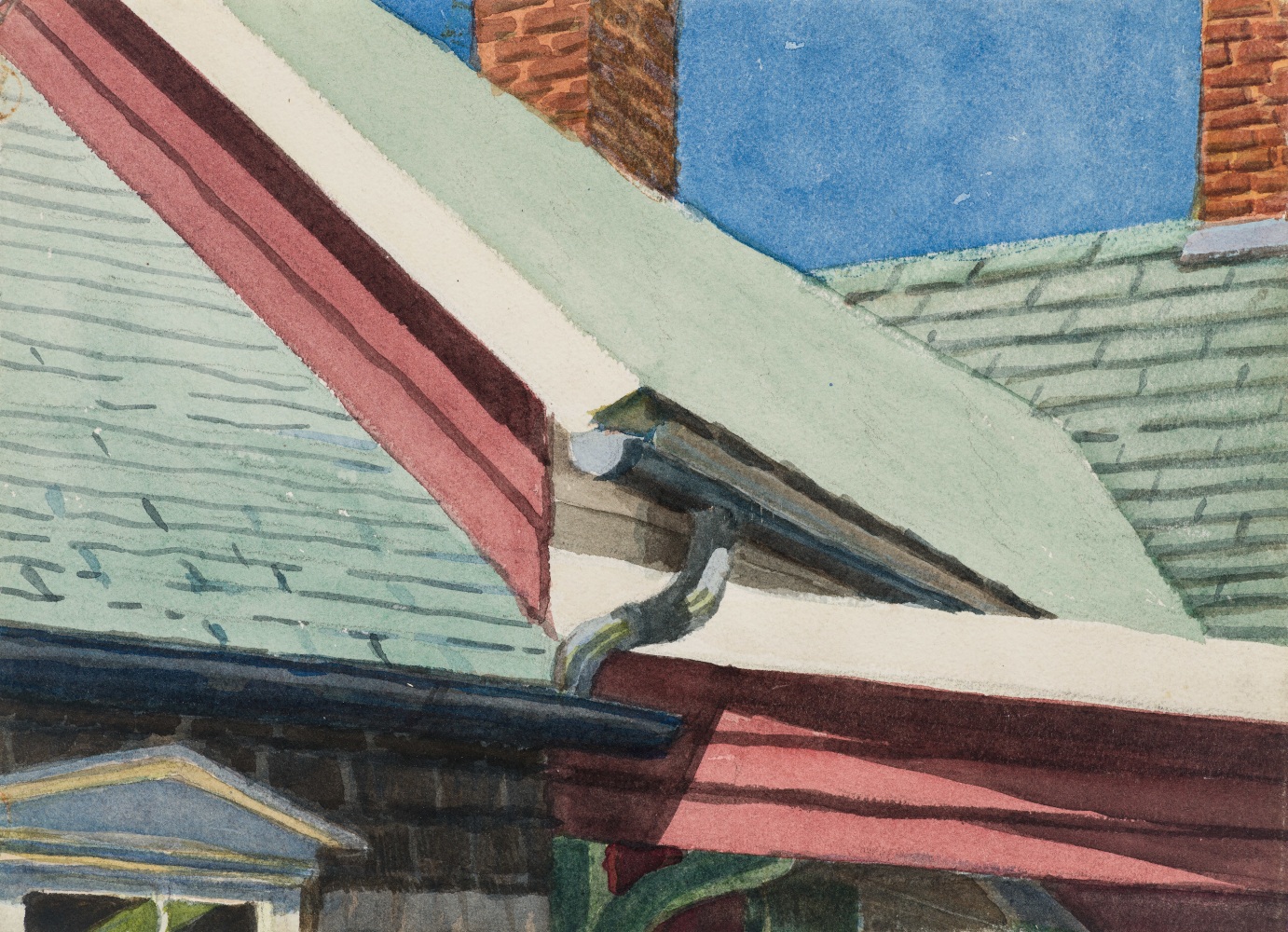 Roof Planes, 1971-74. Watercolor on paper 6 3/8 x 8 3/4 inches