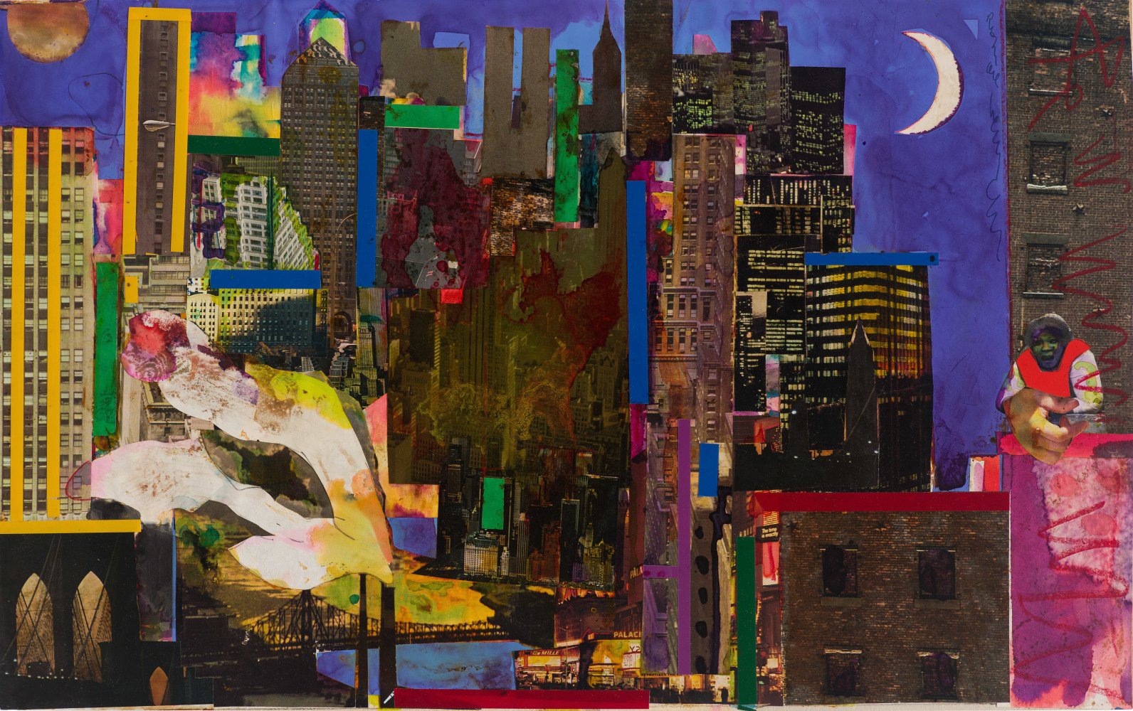 Moon Over Manhattan, 1981 Collage on paper, 14 ¼ x 22 ½ inches