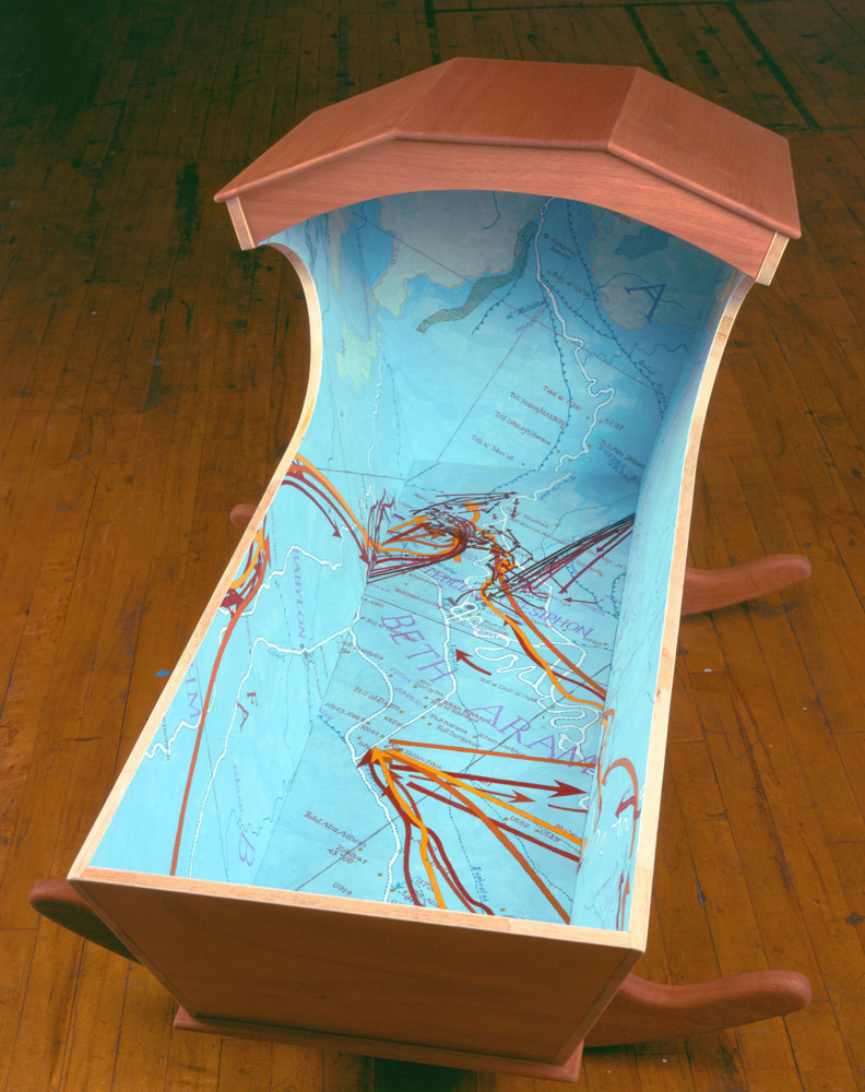 Rocking the Cradle, 2003 Cradle with acrylic 56 x 27 x 30 1/2 inches