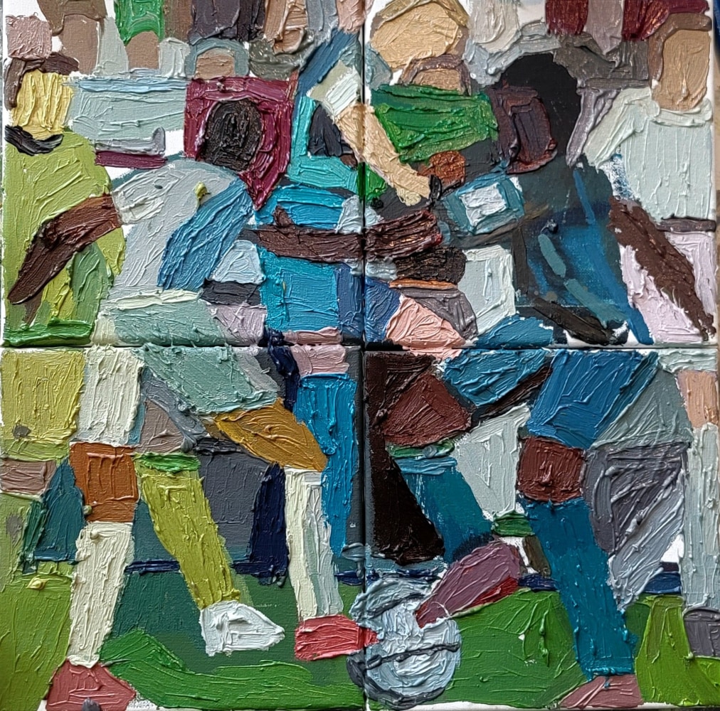 Clintel Steed, World Cup 22 #2, 2022. Oil on canvas, 16 x 16 inches