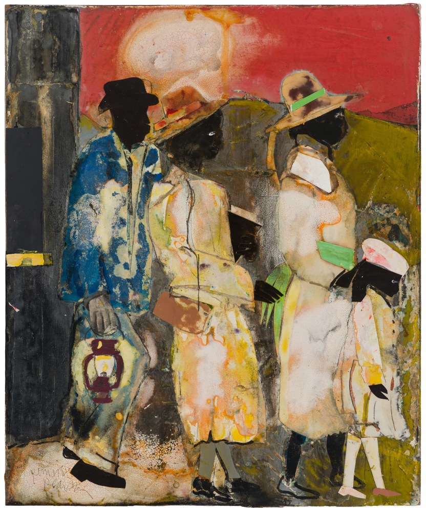 Romare Bearden, Evening Church, 1985. Collage and oil on fiberboard, 14 x 11 1/2 inches