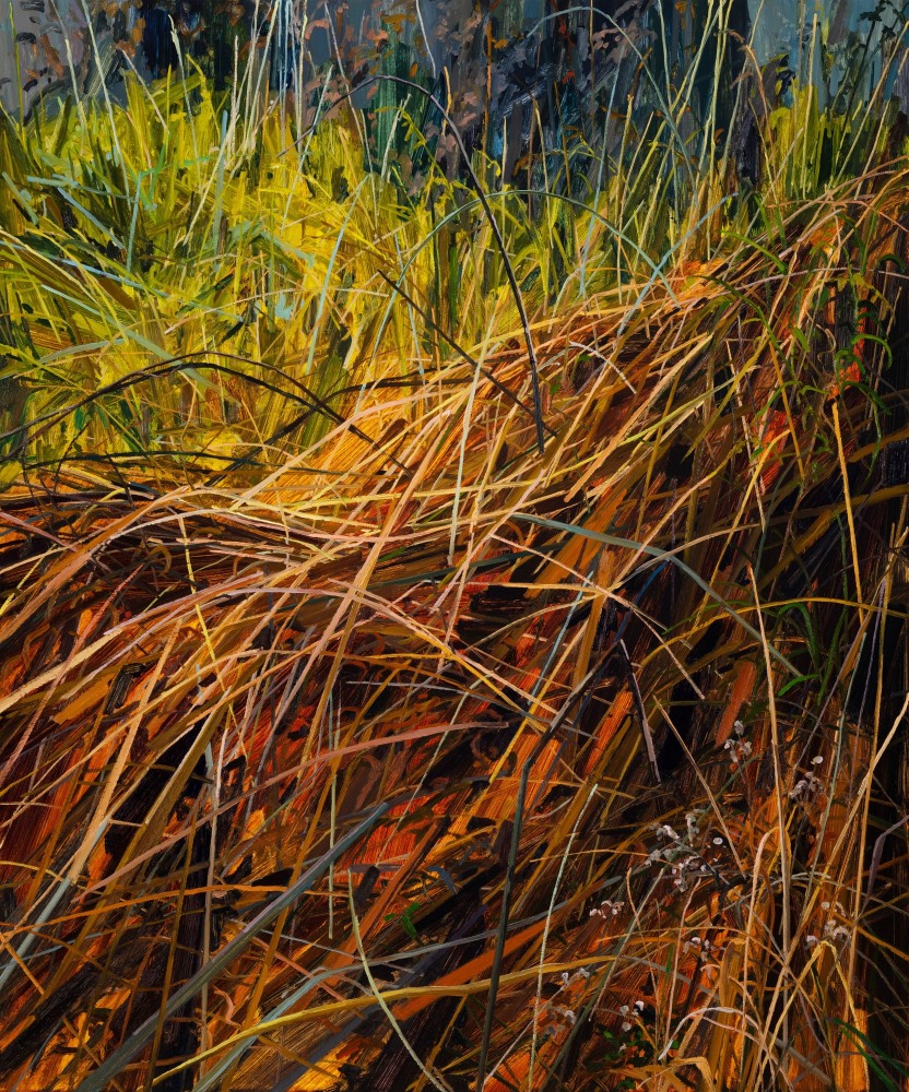 Claire Sherman, Grass and Wildflowers, 2021. Oil on canvas, 72 x 60 inches