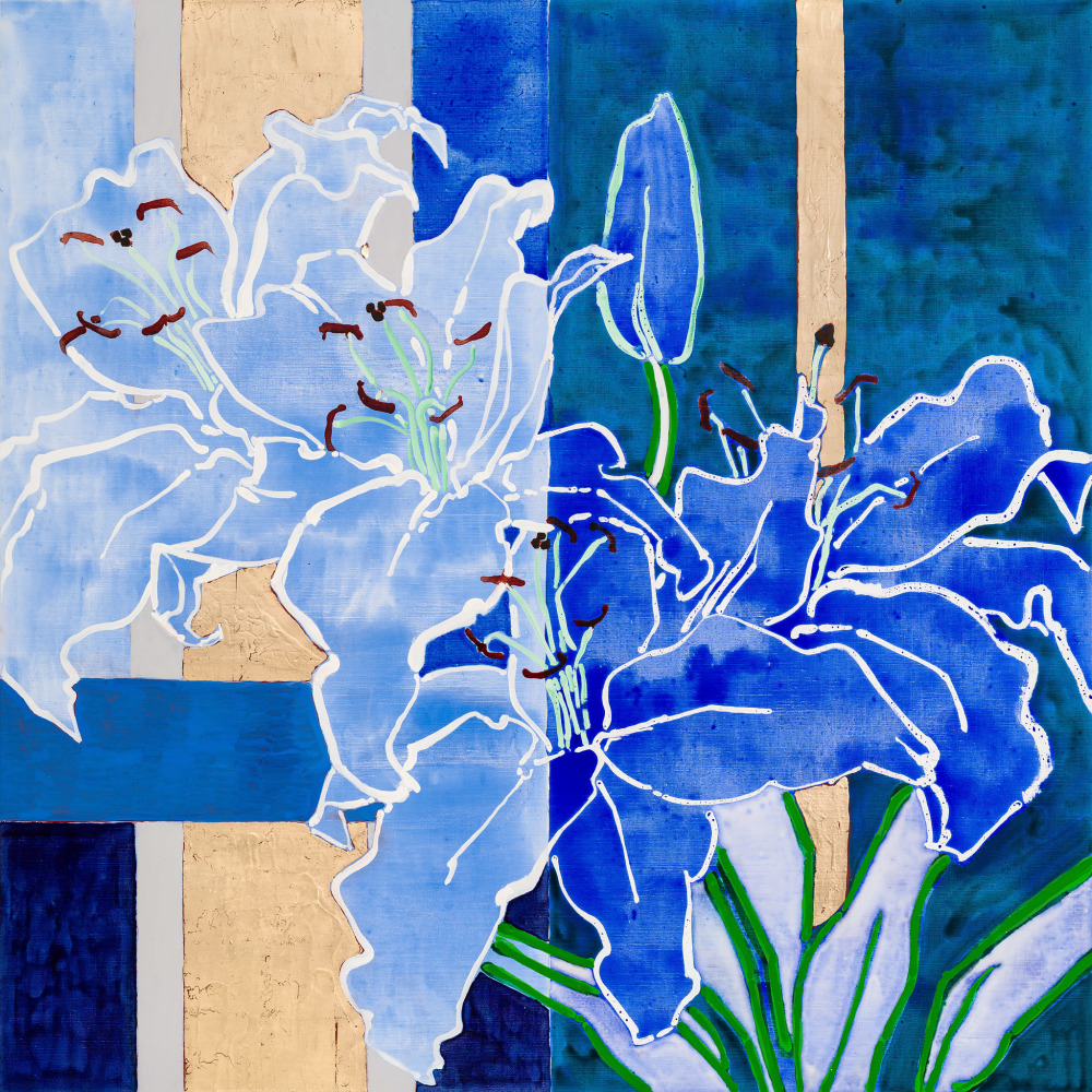 Casa Blanca Blue, 2021

Oil, acrylic, gold leaf on linen

48 x 48 inches