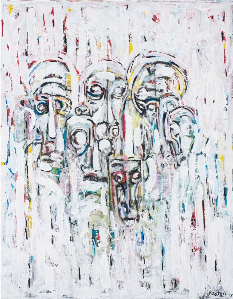 The Ancient Watch, 1975
Acrylic and collage on canvas
61 x 48 inches