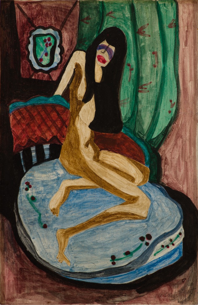 Gwen Knight
The Boudoir, c. 1941
Tempera on board
17 7/8 x 12 inches
