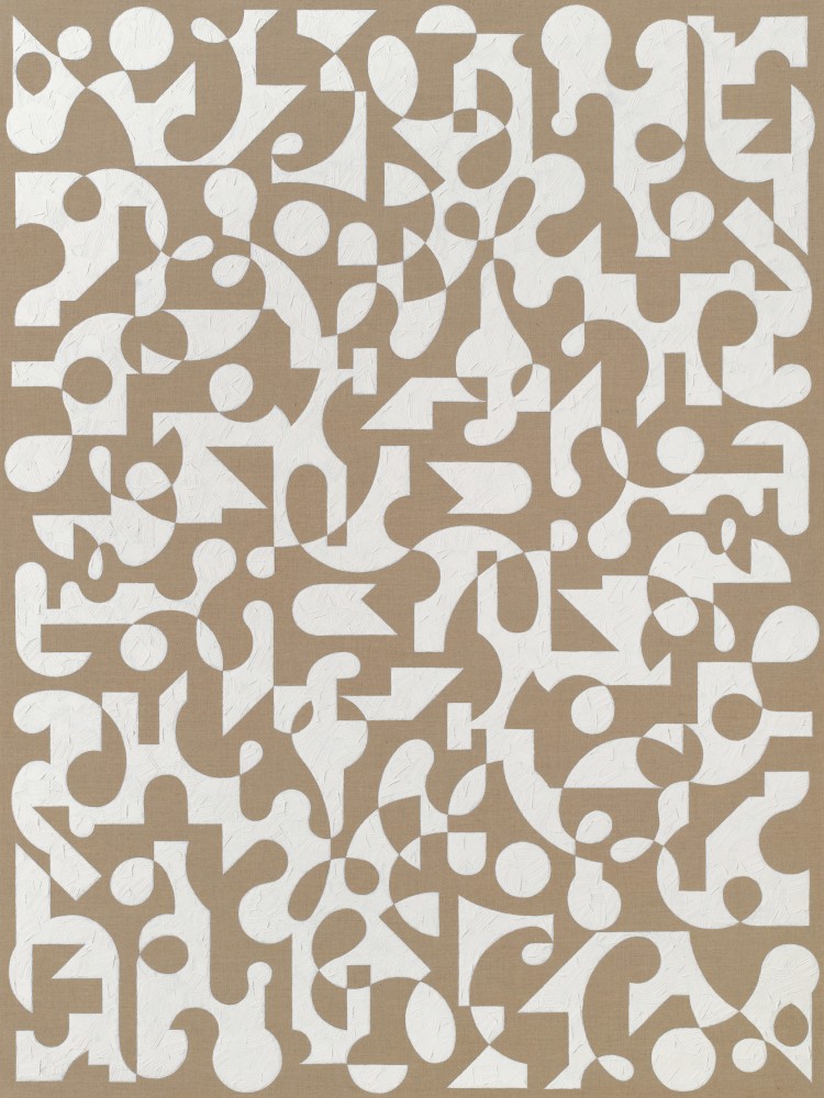 Valerie Jaudon, Consort, 2022. Oil on linen, 64 x 48 inches