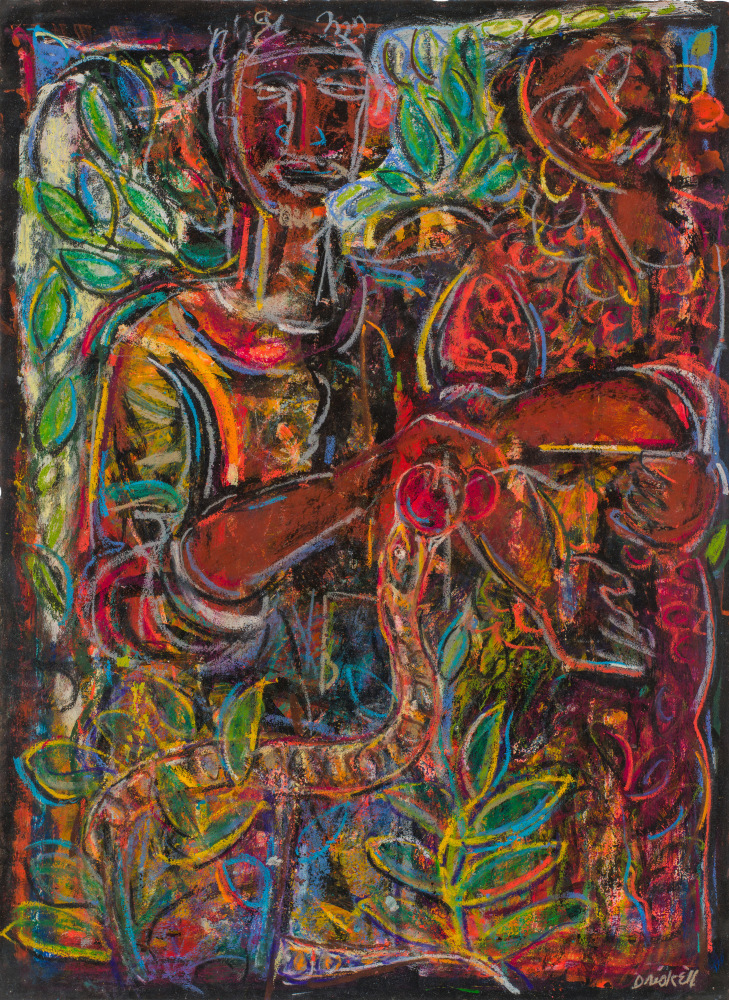 Adam and Eve in the Garden (Study), 2005
Mixed media and cray-pas on paper
26 x 19 inches
