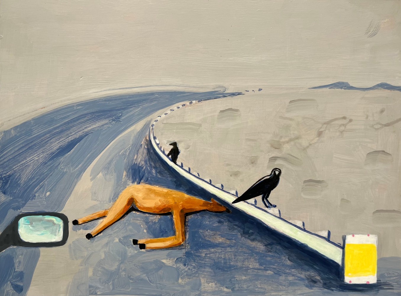 David Humphrey, Two Crows, 2022. Acrylic on canvas, 12 x 16 inches