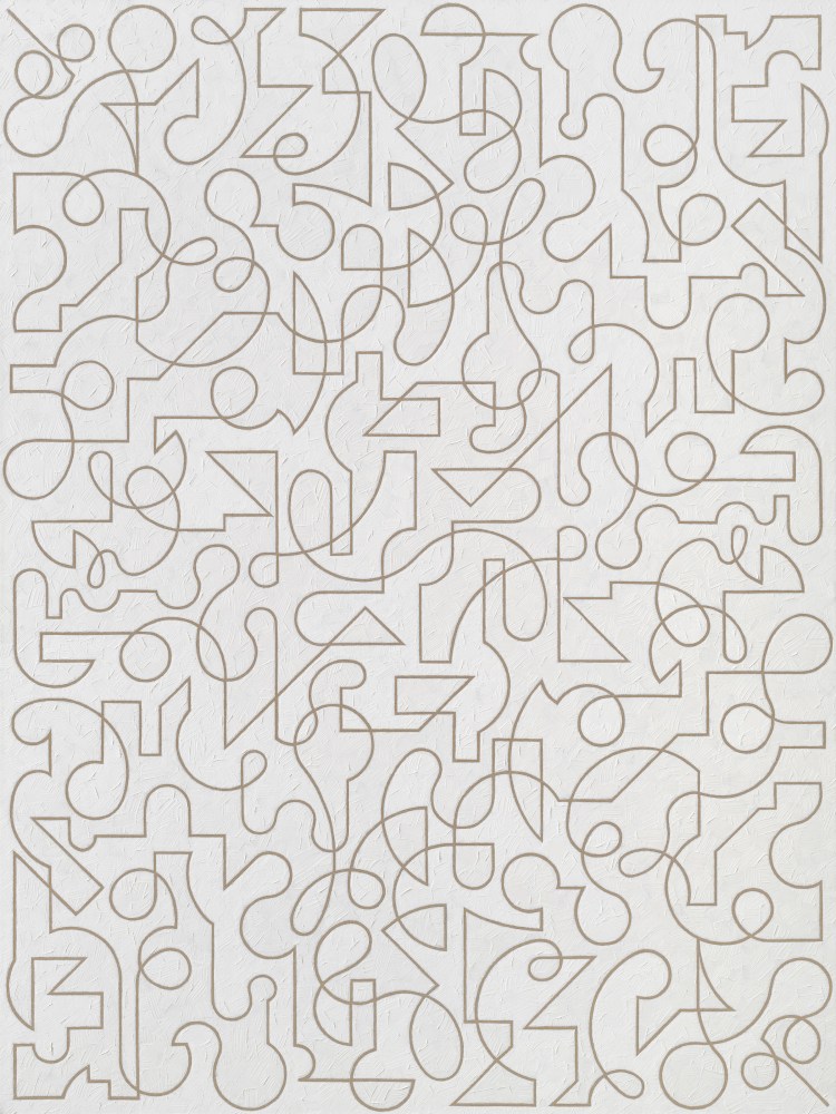 Valerie Jaudon, Aria, 2022. Oil on linen, 64 x 48 inches